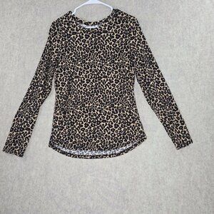 Leopard Print Long Sleeve Top XXXL/3XG No Boundaries